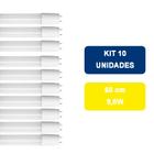 Kit 10 Lâmpadas Tubular Led Brilia T8 9,8W 6500K 60cm Bivolt