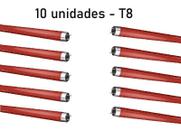 Kit 10 Lâmpadas Tubular Vermelha 20W T8 60Cm Fluorescente