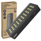 Kit 10 Luminaria Luz Emergencia Barra Preta 1w 6000K 30 Leds Bivolt - Avant