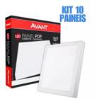 Kit 10 Luminárias Plafon Led Painel Quadrado 30cm de Sobrepor 24W Branco Frio Luz 6500k