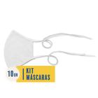 Kit 10 Mascaras de Protecao Reutilizavel 100% Algodao Branca - LAVAVEL