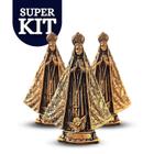 Kit 10 Nossa Senhora Aparecida Dourada 22cm Atacado Revenda - Divinário