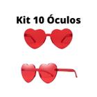 Kit 10 Óculos Coração Transparente Adulto Festa Harry Styles