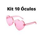 Kit 10 Óculos De Coração Lolita Adulto Transparente Rosa
