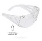 Kit 10 Oculos Epi Segurança Proteçao Uv Ca Sobrepor Incolor