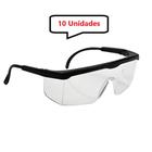 Kit 10 óculos Protetor Epi Regulagem Resistente Incolor Ca - UN / 10