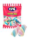 Kit 10 Pacotes de Marshmallow Torção Colorido Fini 250g cada