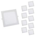 Kit 10 Paineis Led Plafon Embutir 12w Quadrado Branco Frio 6500k - MAXI FERRAMENTAS