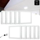 Kit 10 Painel Plafon Led 12w Sobrepor Quadrado Branco Frio