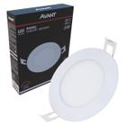 Kit 10 Painel Plafon Led Redondo Embutir 6W Branco Frio 6500k - Avant