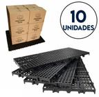 Kit 10 Palete Piso Estrado Pallete Plástico 50x25cm Preto