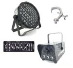 KIT 10 PAR LED SLIM 54 LEDS DE 3W   Fumaça 600w   Garras