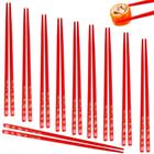 Kit 10 Pares de Hashi para Comida Japonesa 22 Cm Vermelho Decorado Nihon Shikko