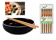 palitinho japones hashi colher garfo + porta talher jogo talher kit 5 peças  inox