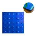 KIT 10 PÇS PISO TÁTIL PVC 25x25 ALERTA AZUL ADESIVADO