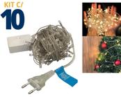 Kit 10 Pisca-Pisca Com 100 Leds 8 Funções Branco Quente 127V