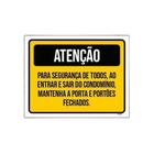 Kit 10 Placa Atenção Segurança Porta Portões Fechados