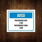 Kit 10 Placa Aviso Profundidado Raso Fundo Piscina