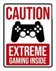 Kit 10 Placa Decorativa Caution Extreme Gaming Insi Ps 36X46