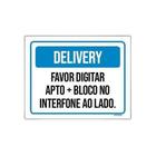 Kit 10 Placa Delivery Favor Digitar Apto Interfone