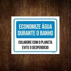 Kit 10 Placa Economize Água Durante Banho Planeta - Sinalizo.Com