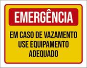 Kit 10 Placa Emergência Caso Vamento Use Equipamento 36X46