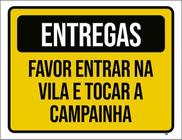 Kit 10 Placa Entregfavor Entrar Vila Tocar Campainha36X46