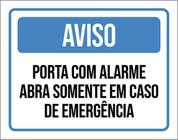 Kit 10 Placa Porta Alarme Abre Somente Emergência 36X46