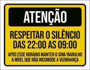 Kit 10 Placa Respeitar Silêncio Som Barulho Vizinho 36X46