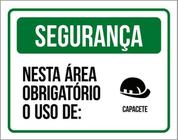 Kit 10 Placa Segurança Área Obrigatório Uso Capacete 36X46