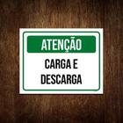 Kit 10 Placa Sinalização - Atenção Carga Descarga Verde