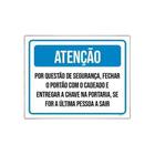 Kit 10 Placa Sinalização - Atenção Fechar Portão Com Cadeado