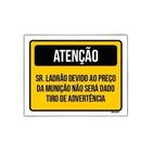 Kit 10 Placa Sinalização - Atenção Tiro Advertência Amarela