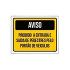 Kit 10 Placa Sinalização Aviso Proibido Entrada Saída Portão