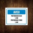 Kit 10 Placa Sinalização - Aviso Raso 1,20 M Fundo 1,40 M