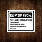 Kit 10 Placa Sinalização - Regras Piscina Feche Guarda Sol