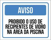 Kit 10 Placa Uso Recipientes Vidro Piscina 36X46