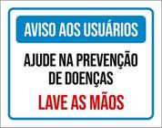 Kit 10 Placa Usuários Aju Prevenção Doenças Mãos 36X46