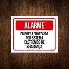 Kit 10 Placas Alarme Empresa Protegida Sistema Segurança