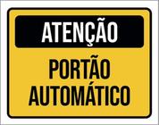 Kit 10 Placas Amarela -Atenção Portão Automático 36X46