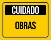 Kit 10 Placas Amarela - Cuidado Obras 36X46