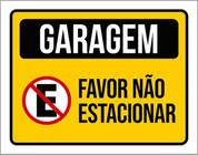 Kit 10 Placas Amarela Garagem Por Favor Não Estacionar 36X46