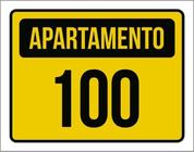 Kit 10 Placas Apartamento 100 Amarela 36X46