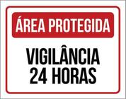 Kit 10 Placas Área Protegida Vigilância 24 Horas 36X46