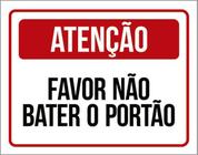 Kit 10 Placas Atenção Favor Não Bater Portão Vermelha 36X46