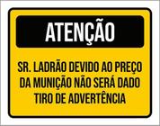 Kit 10 Placas Atenção Ladrão Preço Advertência 36X46