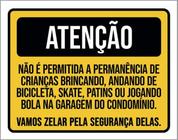 Kit 10 Placas Atenção Não Permitida Crianças Garagem 36X46