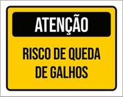 Kit 10 Placas Atenção Risco Queda Galhos