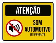 Kit 10 Placas Atenção Som Automotivo Lei 36X46