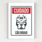 kit 10 Placas aviso cuidado cão bravo sinalização cachorro